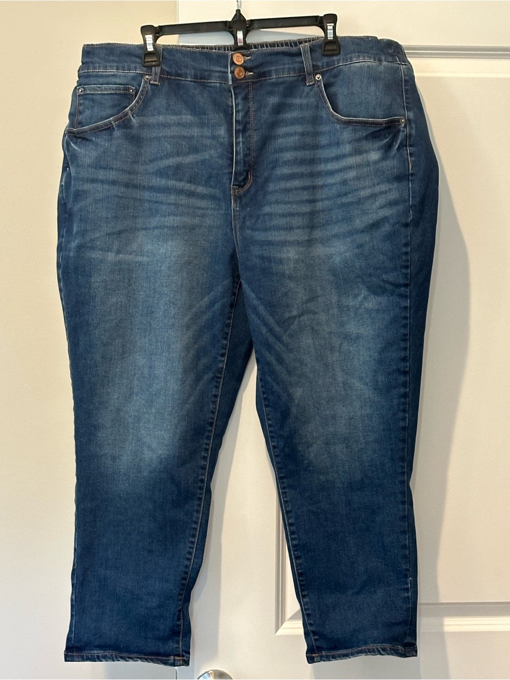 Terra & Sky 2X Dark Blue Ankle Jeans - Stretch Cropped Fit